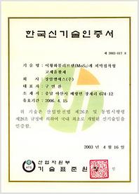 한국신기술인증서